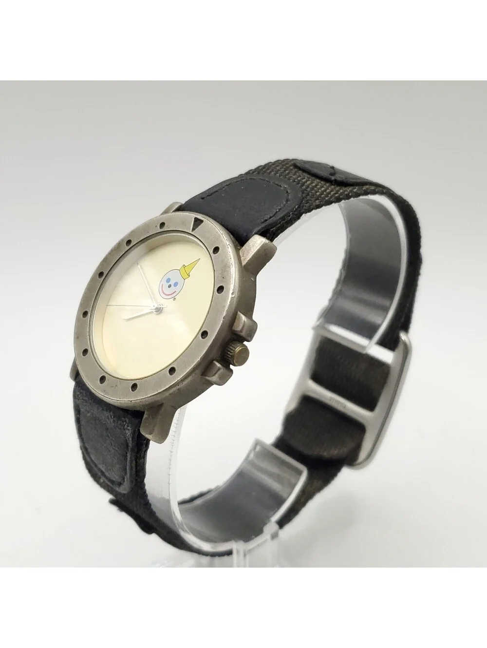 Jack In The Box MC&T 36mm Watch Black Nylon Adjustable Band New Battery
